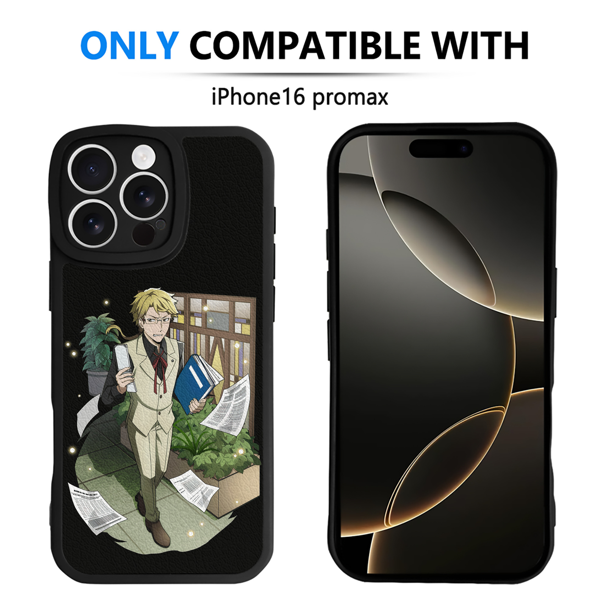 （画像用） 文豪ストレイドッグス Bungo Stray Dogs 【iPhone 16シリーズ対応】シリコンスマホケース（レザー調） 材質：シリコン